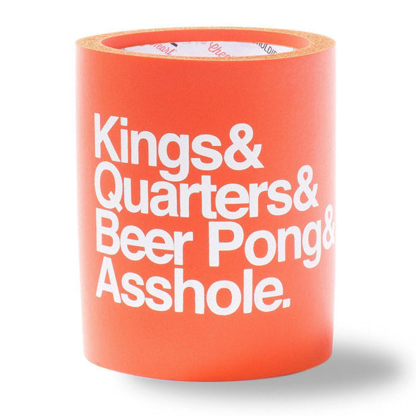 Beer Can Cooler - KINGS QUARTERS BEER PONG FOAM KOLDIE - SUPERKOLDIE orange