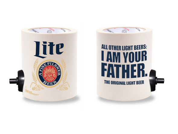 MILLER LITE I AM YOUR FATHER FOAM KOLDIE  w/ PARTY STARTER