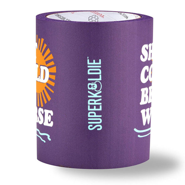 beer can cooler - shit could be worse - purple sideview