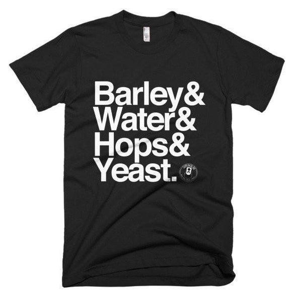 BARLEY WATER HOPS & YEAST MEN'S TEE-Tees-Black-S-SUPERKOLDIE