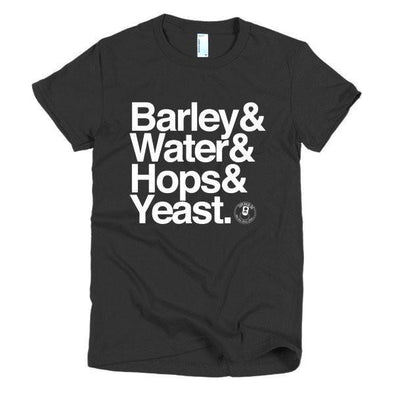 BARLEY WATER HOPS& YEAST WOMEN'S TEE-Tees-Black-S-SUPERKOLDIE
